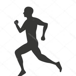 300x300 Stock Vector Vector Drawing Running Athletes Silhouettes On White