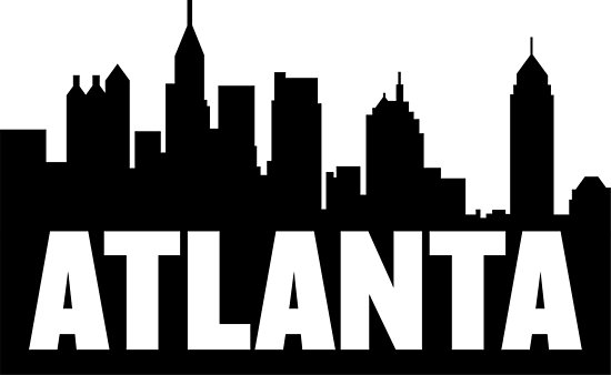 550x338 Atlanta, Georgia City Skyline Silhouette Posters