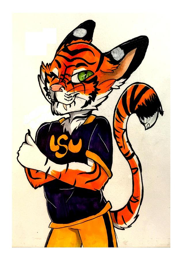 636x900 Tiger With Attitude Drawing