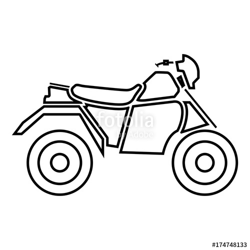 500x500 Atv Motorcycle On Four Wheels It Is Black Icon Stock Image