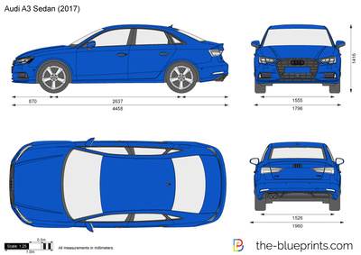 400x283 audi sedan vector drawing
