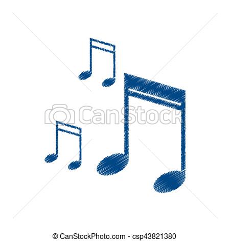 450x470 Drawing Note Music Audio Sound Vector Illustration