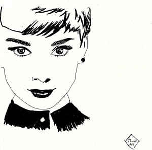 300x296 audrey hepburn drawings