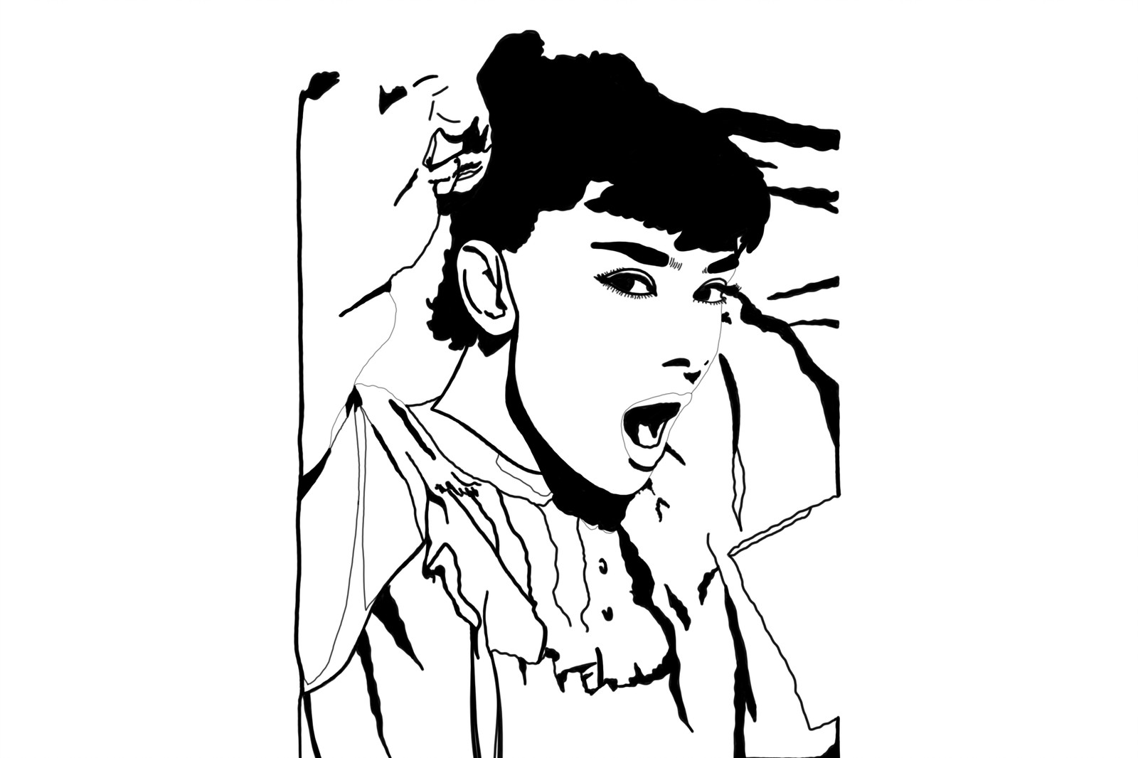 1600x1066 audrey hepburn vector drawing