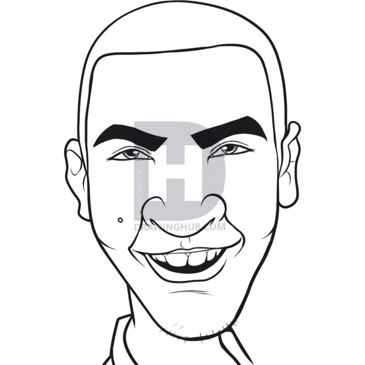 720x720 How To Draw A Caricature, Step