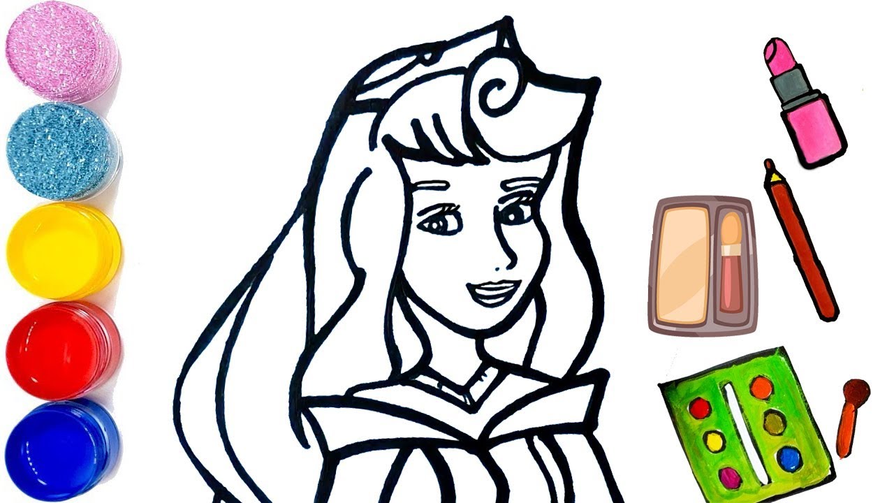 1280x720 Disney Princess Aurora Makeup Coloring And Drawing For Kids