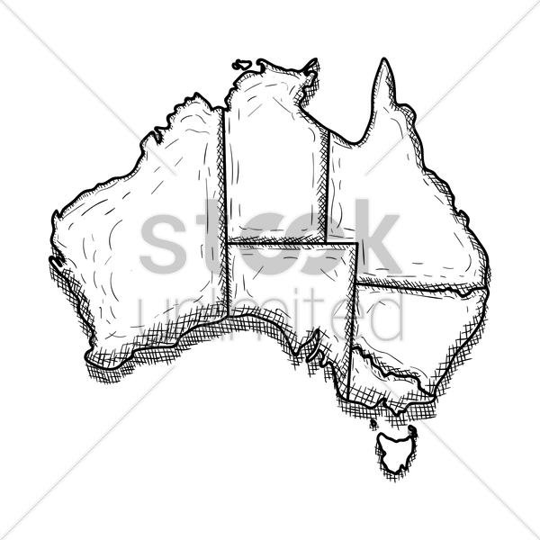 600x600 Australia Map With Division Vector Image