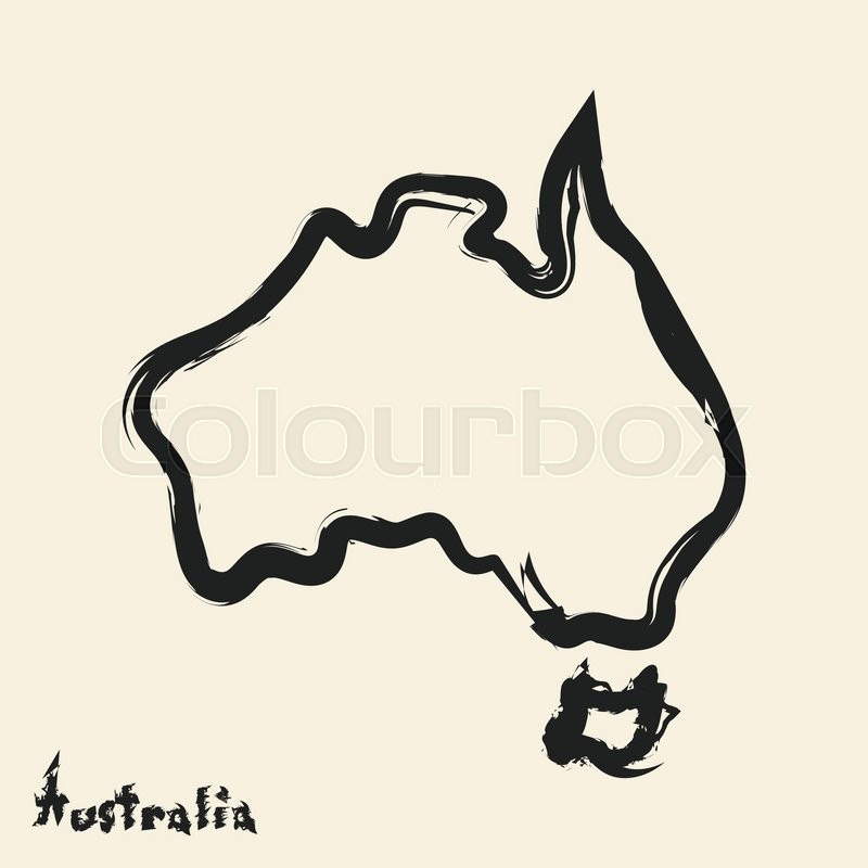800x800 Doodle Drawing Australia Continent Stock Vector Colourbox