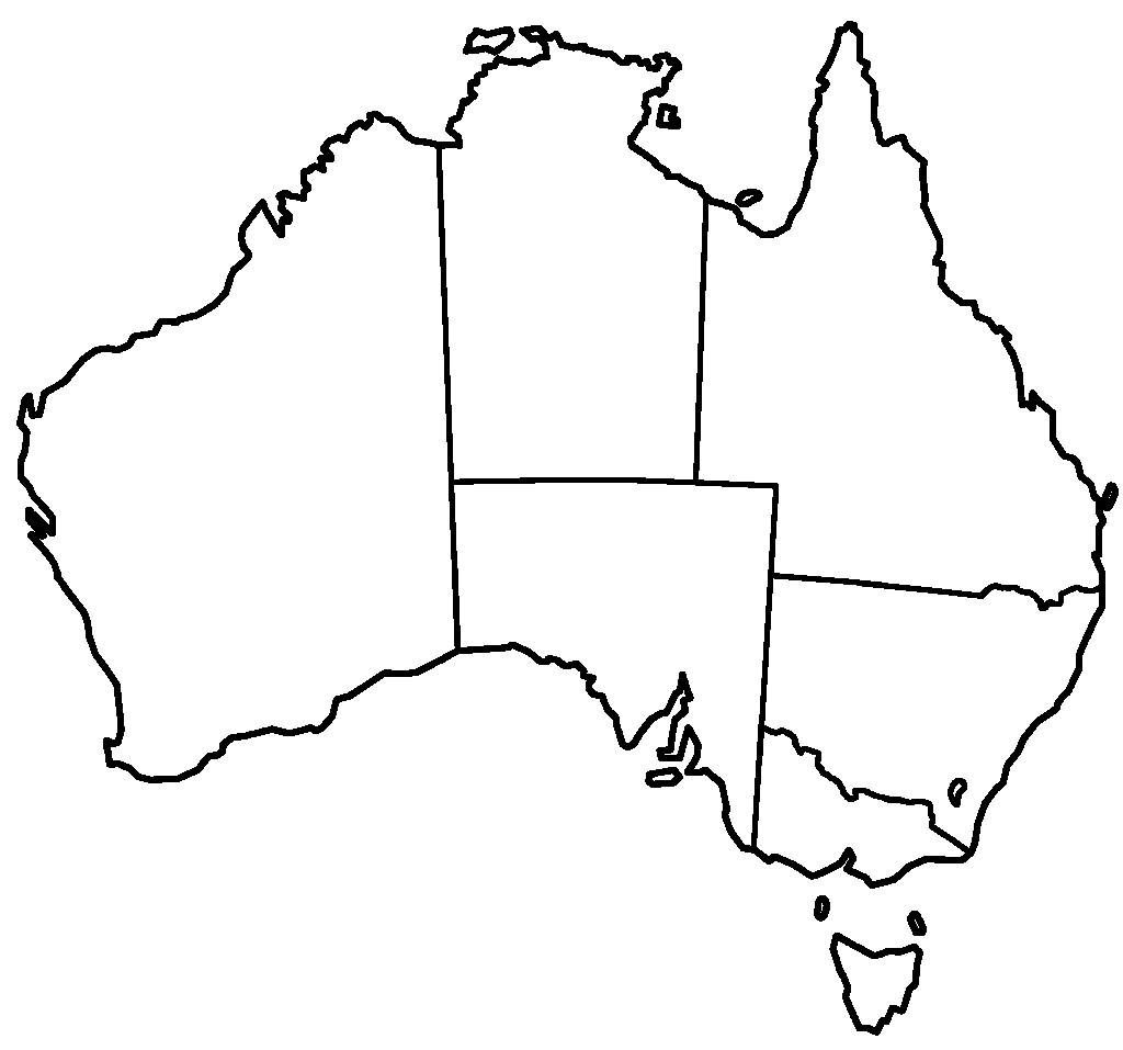1024x957 Australia States Blank At Empty Map Of Zunes With Outline State