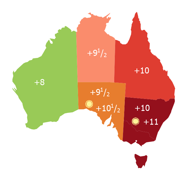 640x615 Australia States Time Zones