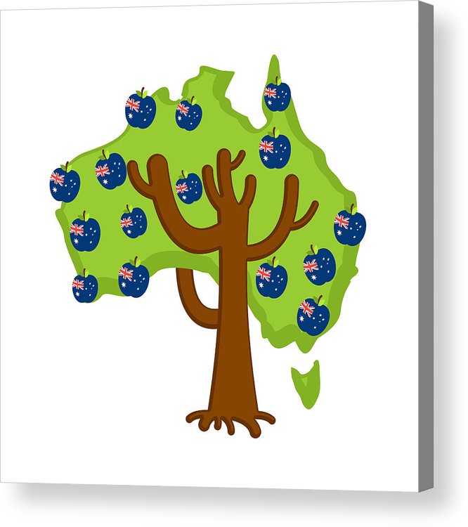666x750 Patriotic Apple Tree Australia Map Apples Australian Flag