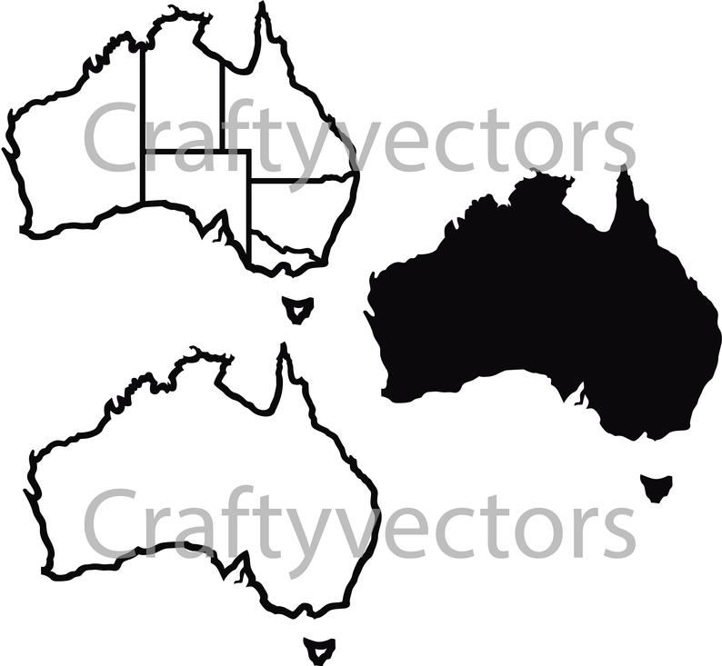 794x733 Australia Map Vector Etsy