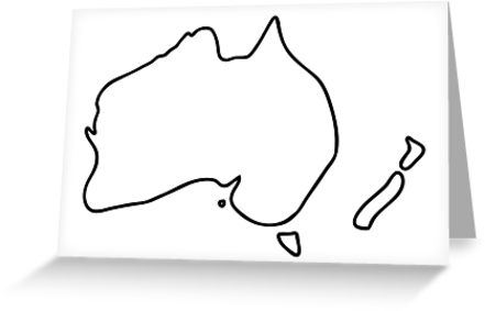 441x283 australia new zealand downunder map greeting cards
