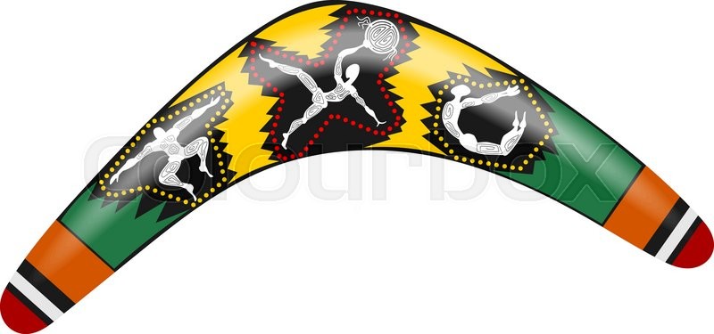 800x375 Australian Boomerang Color Drawing Stock Vector Colourbox