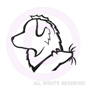 300x300 Australian Shepherd And Rat Silhouette Embroidered T Shirt Sew