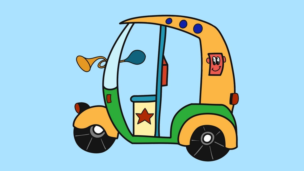 1280x720 How To Draw An Auto Rickshaw Learn To Draw An Autorickshaw