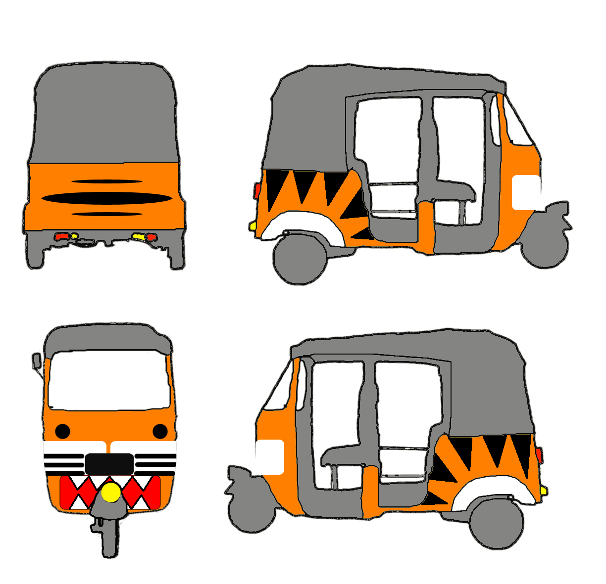 1224x1181 Auto Rickshaw Front Clipart