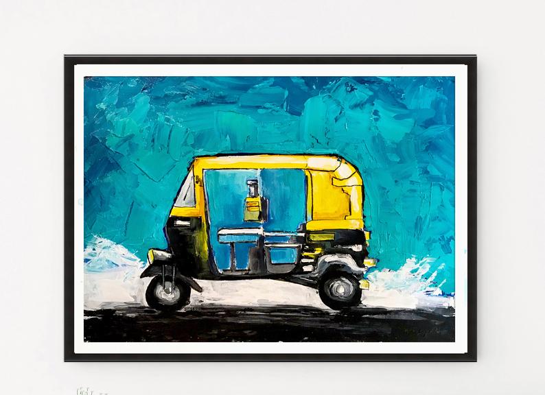794x576 Auto Rickshaw Art Indian Art Print Abstract Indian Art Etsy