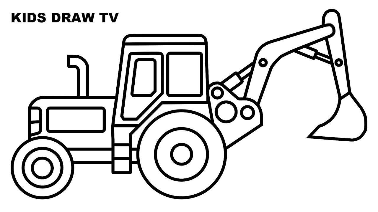 1280x720 Excavator Drawing Kid For Free Download