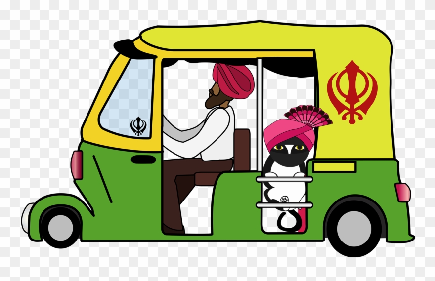 880x569 Ninjacat Takes A Ride In An Auto Rickshaw But Has A Clipart