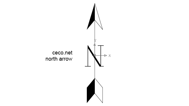 640x360 Autocad Drawing North Arrow Small Dwg