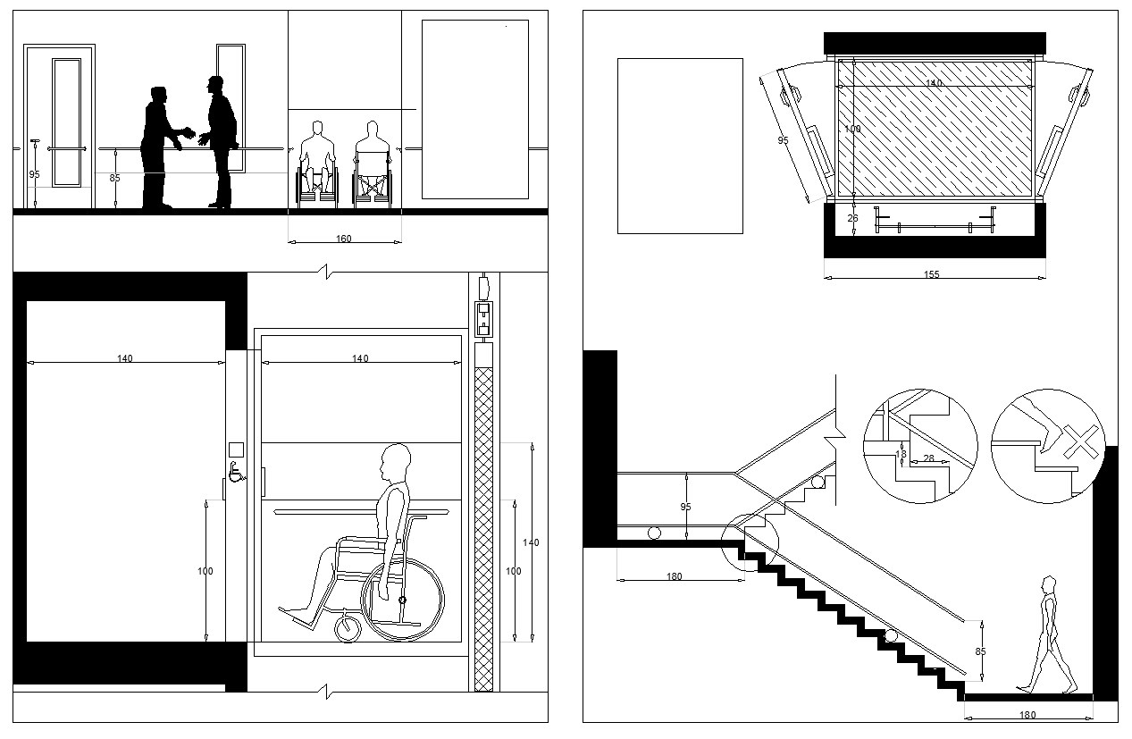 1267x827 accessibility facilities free autocad blocks drawings