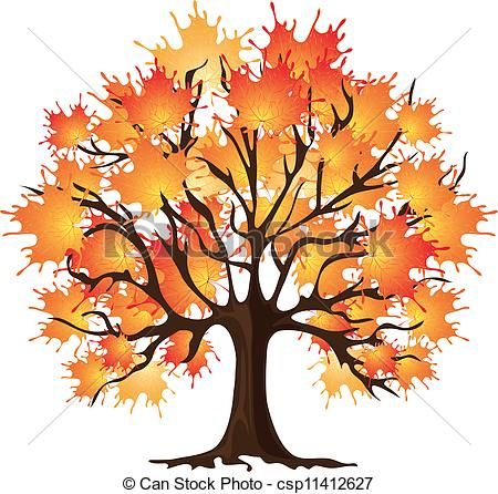 450x446 Clip Art Of Art Autumn Tree Maple