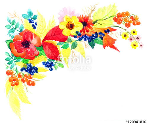 500x421 The Composition Of Autumn Leaves With Fruits And Vegetables Made