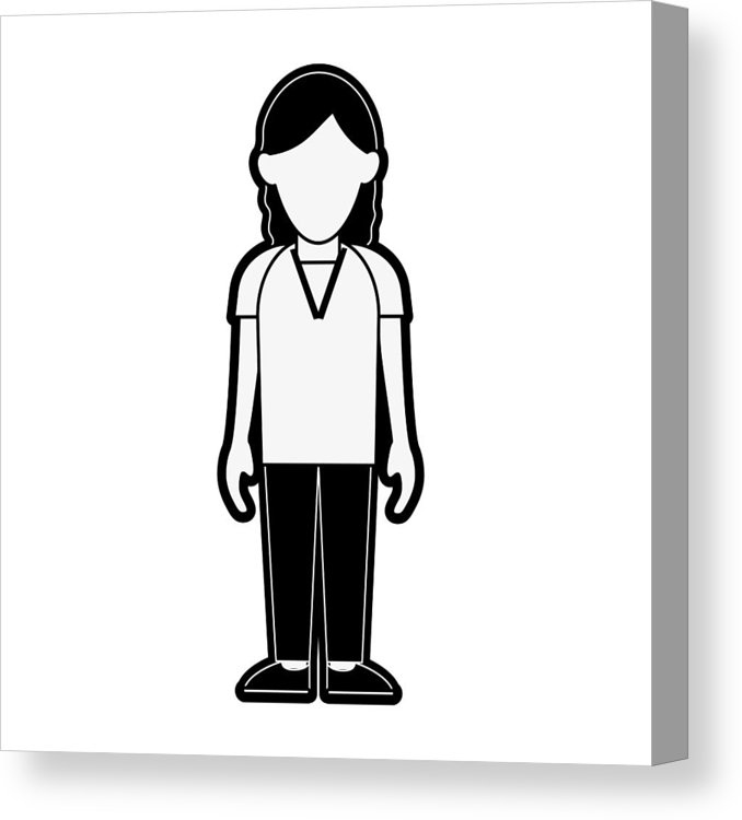 678x750 Young Woman Avatar Full Body Canvas Print Canvas Art