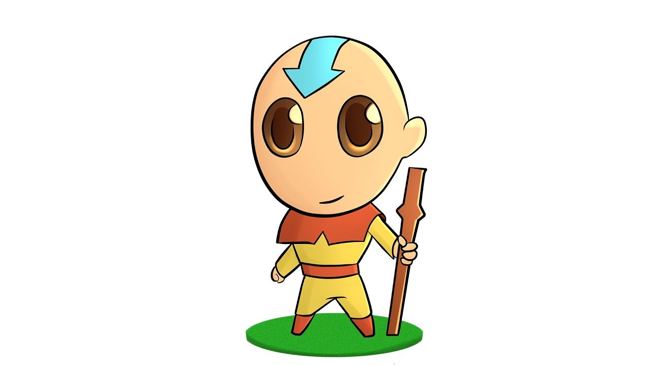 1280x720 Dibujar A Aang Chibi