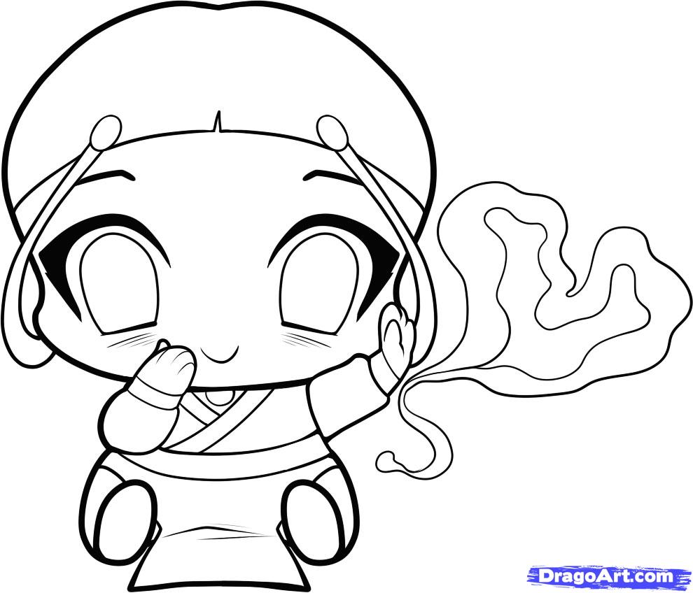 990x848 Step How To Draw Chibi Katara, Avatar