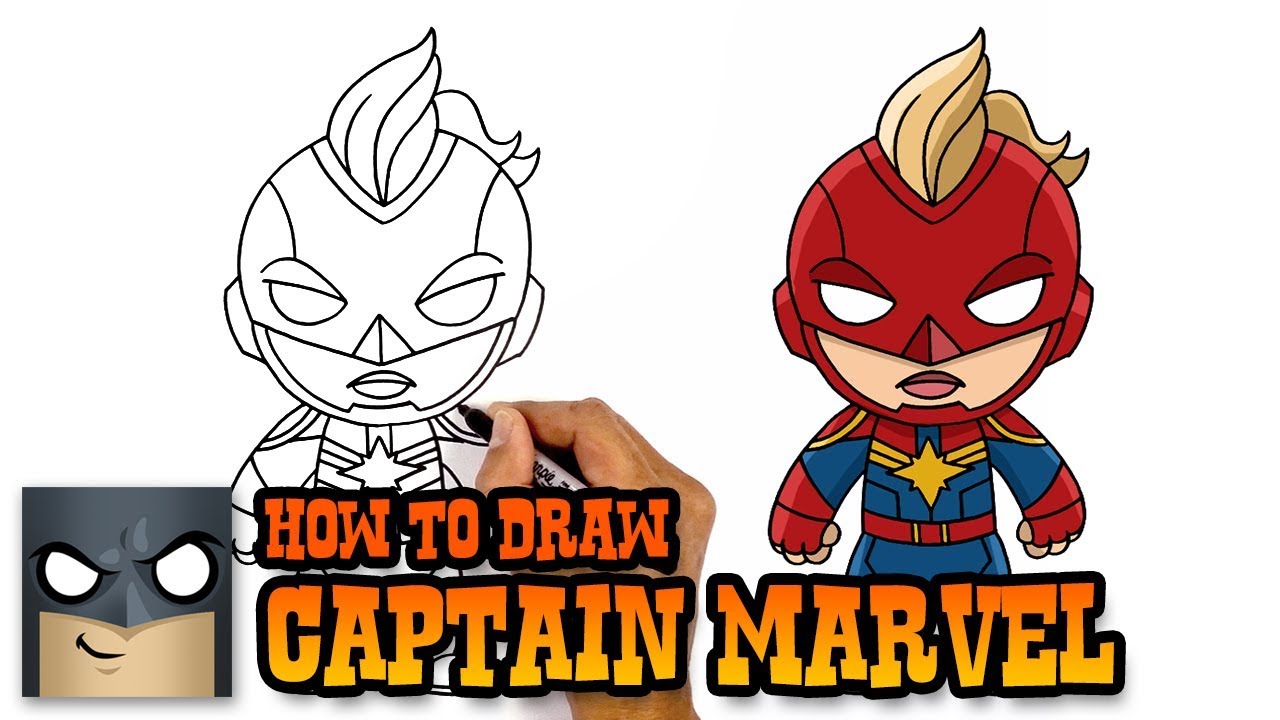 1280x720 How To Draw Captain Marvel The Avengers Step