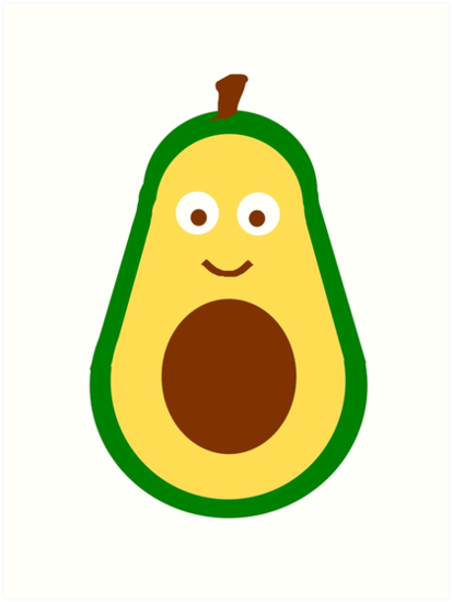 413x549 Avocado Drawing Girl Child Gift Birthday Birth Baby Vegan Art