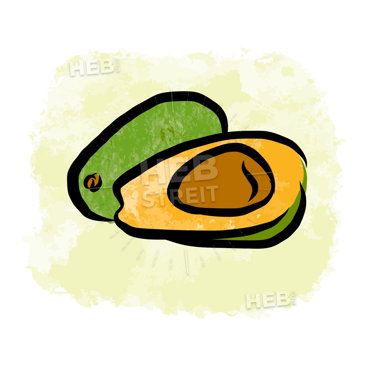 1280x1280 Colored Drawing Of Avocados Hebstreits Sketches