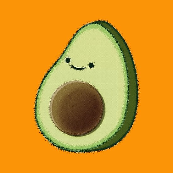 550x550 Cute Avocado Drawing Posters