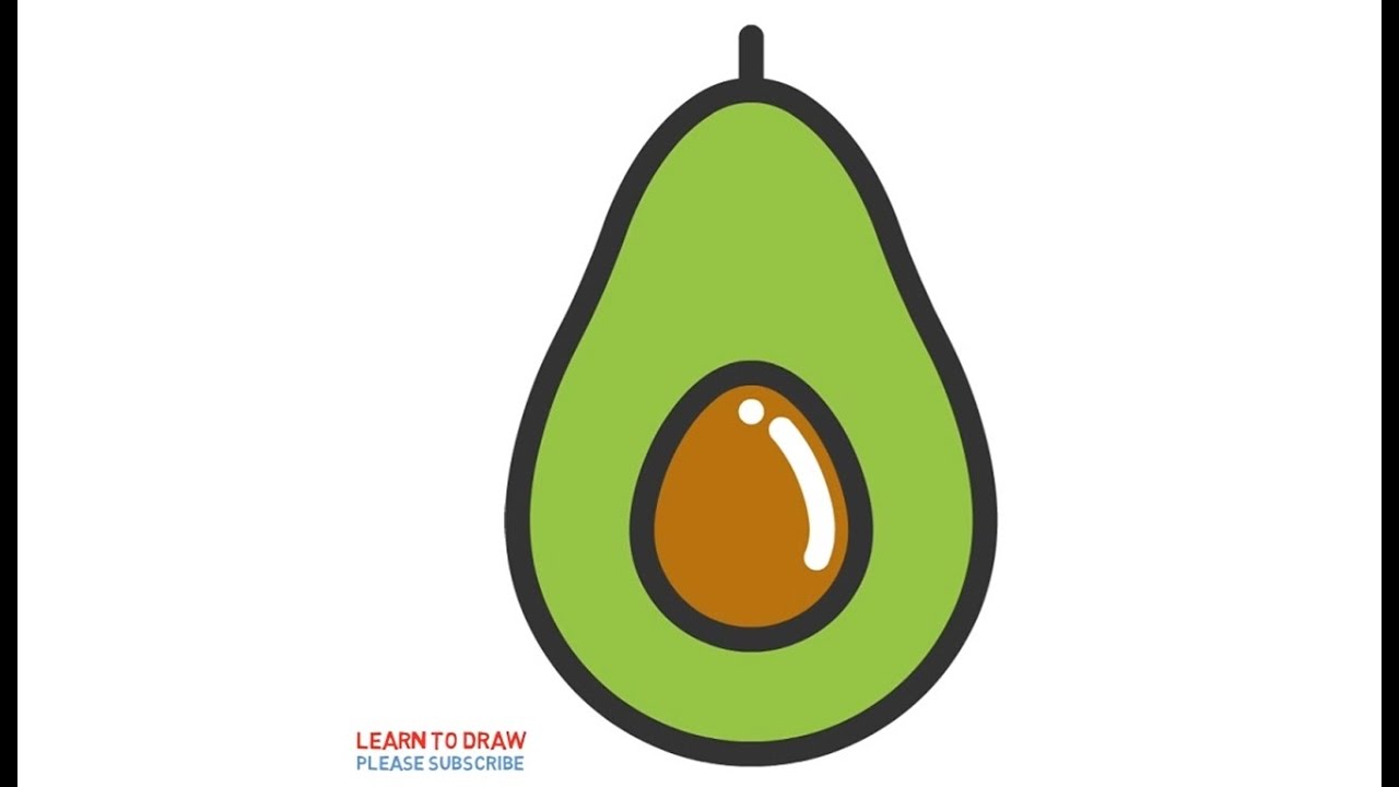 1280x720 How To Draw A Avocado Step