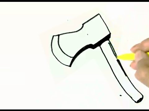 480x360 How To Draw An Axe, In Easy Steps For Children Beginners