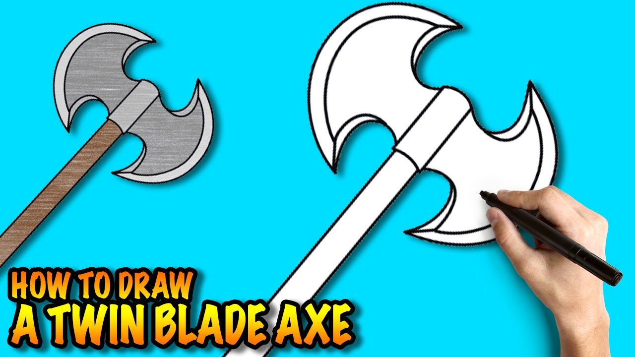 1280x720 How To Draw A Twin Blade Axe