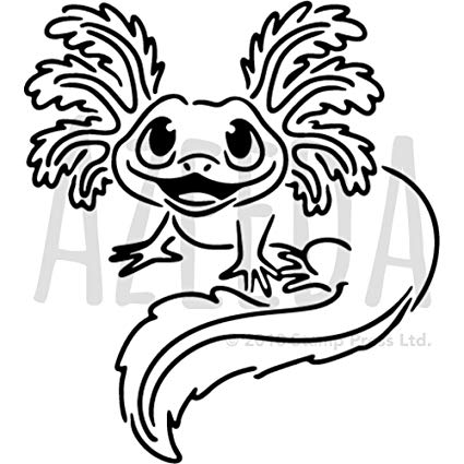 425x425 'cute axolotl' wall stencil template