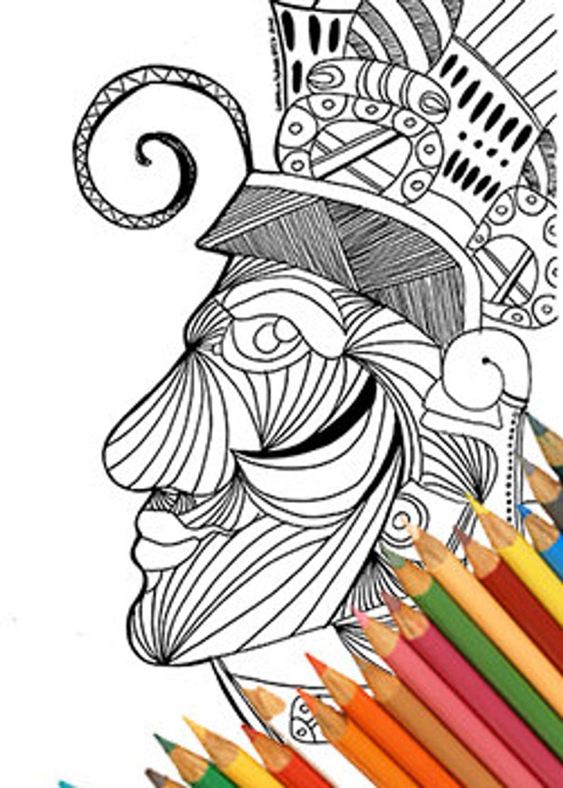 794x1112 Aztec Mask Coloring