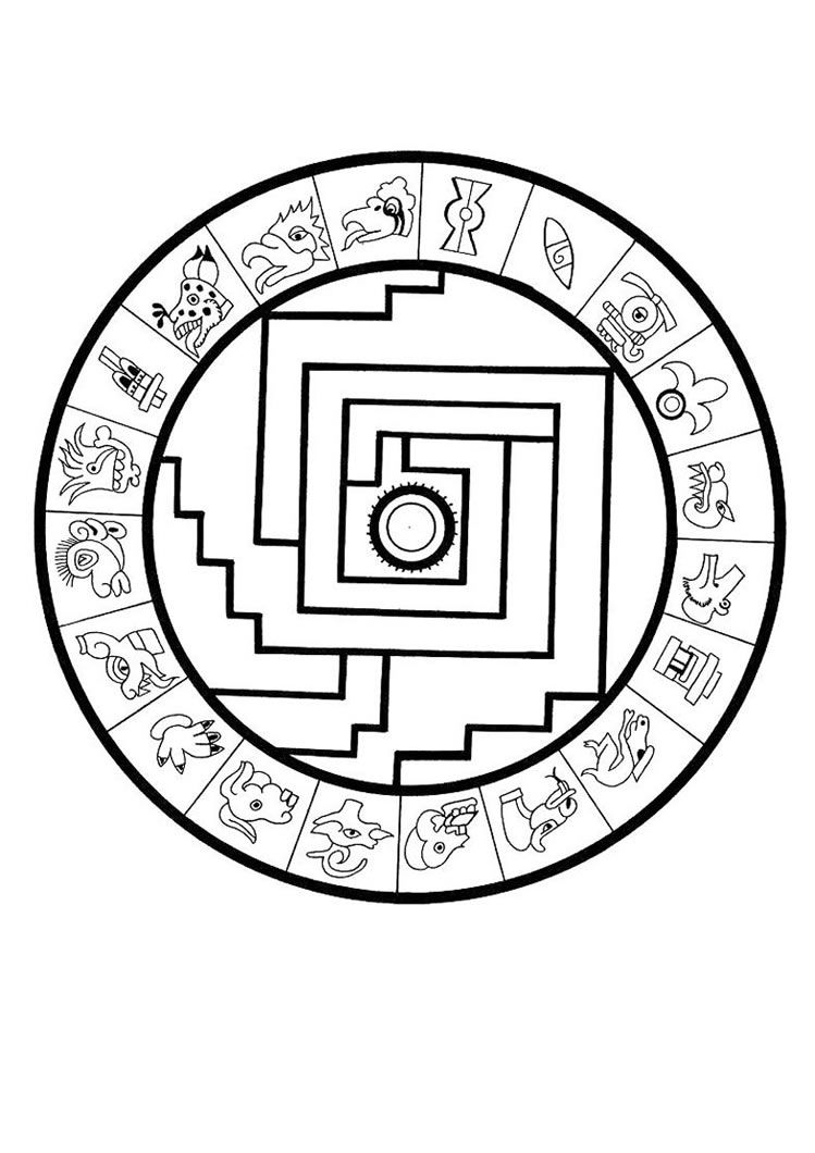 749x1060 Aztec Mandala Preschool Hispanic Heritage Month Mandala