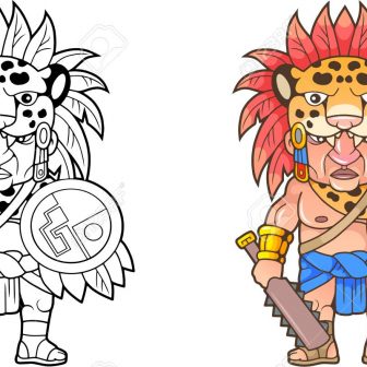 336x336 Aztec Warrior Princess Drawings Skull Tattoo Design Black White