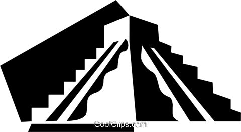 480x263 Aztec Pyramid Royalty Free Vector Clip Art Illustration