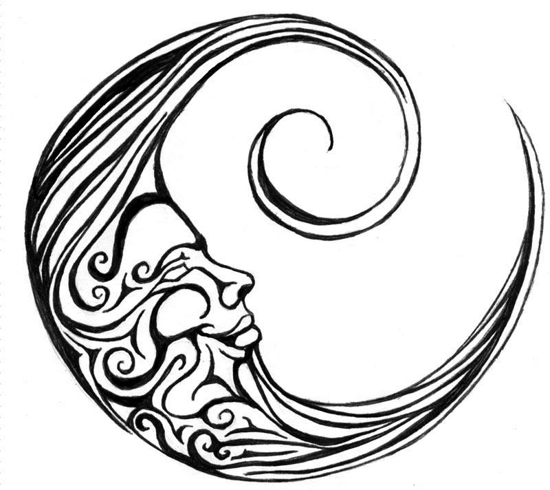 800x712 New Moon Tattoo Stencil Tattoo Ideas