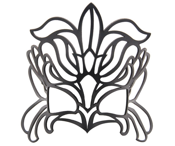 600x500 Aztec Warrior Authentic Leather Mask In Black