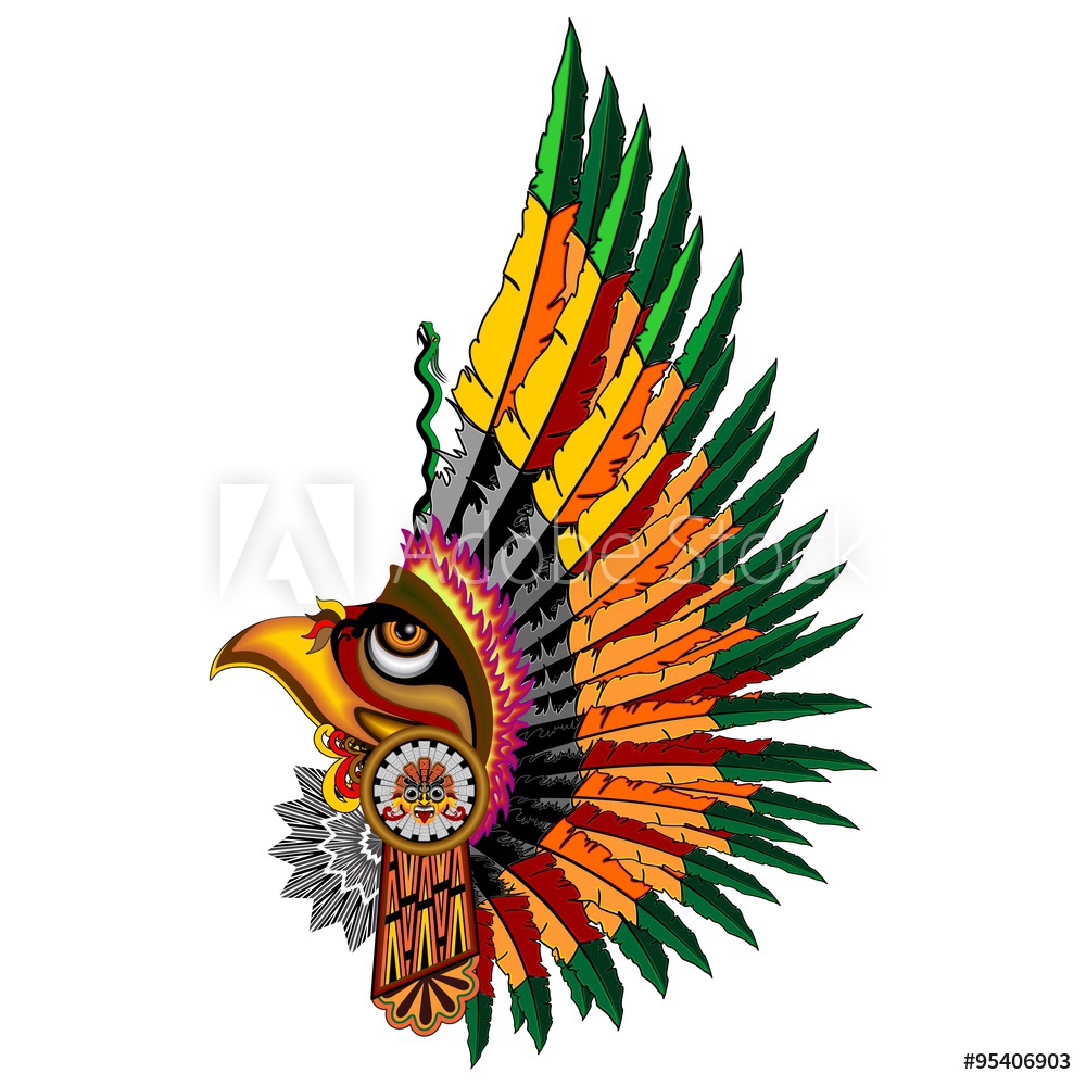 1000x1000 Garden Poster Aztec Eagle Warrior Mask