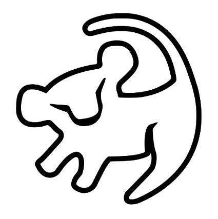 425x427 Ur Impressions Blk Baby Simba Drawing Decal Vinyl