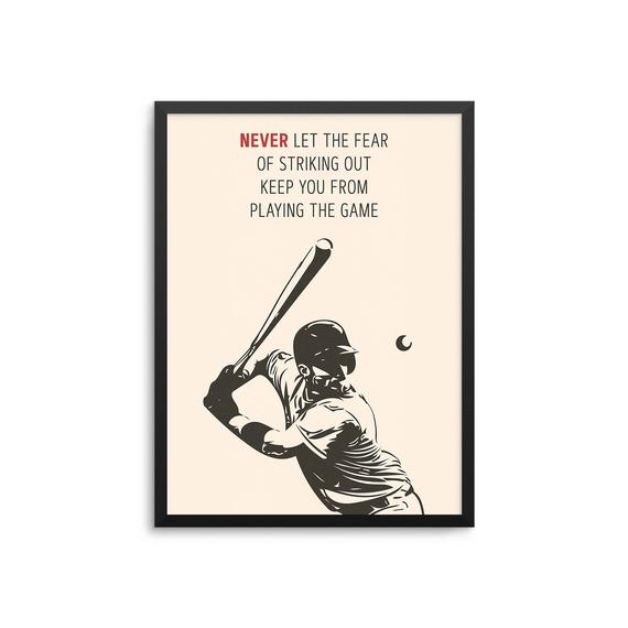 570x570 Babe Ruth Baseball Quote Poster Never Let The Fear Of Etsy