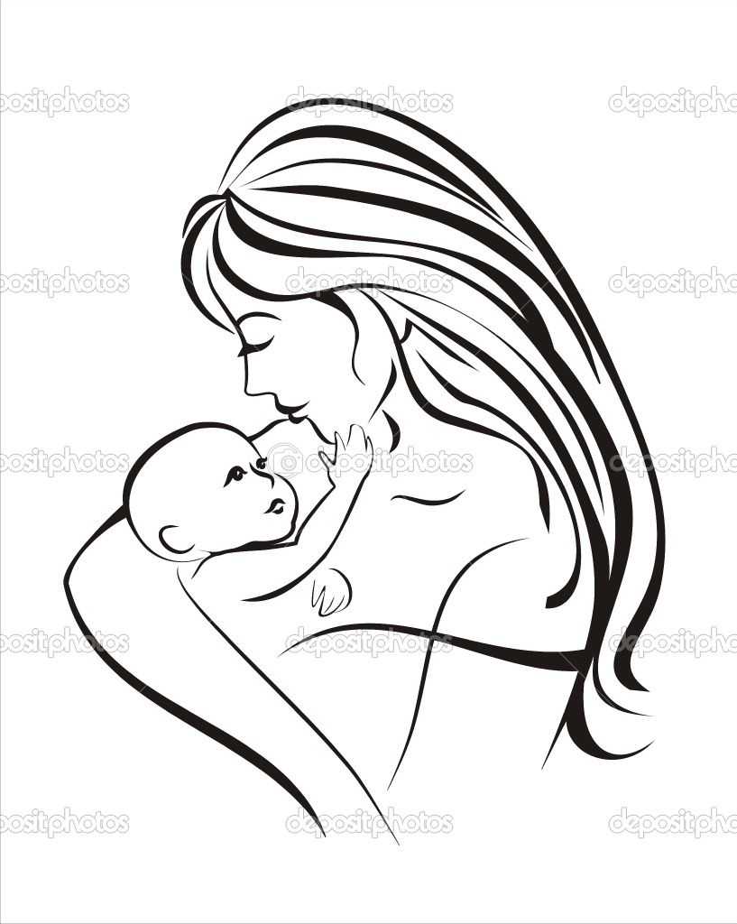 Baby And Mother Drawing