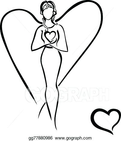 403x470 Baby Angel Clipart Black And White